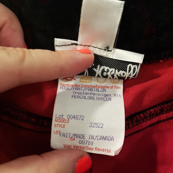 Vintage Joseph Ribkoff Black Lace Red Pants - Picture 7 of 8